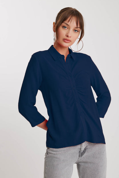 THE VISCOSE LINEN SHIRT WITH THE BENT