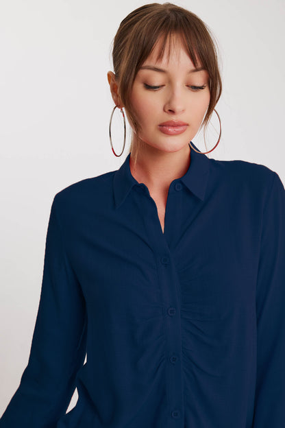 THE VISCOSE LINEN SHIRT WITH THE BENT