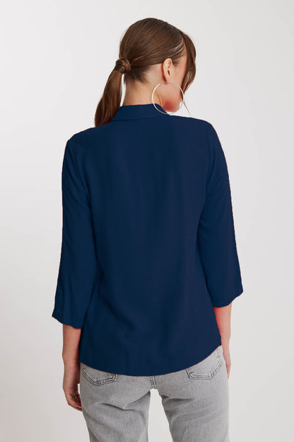 THE VISCOSE LINEN SHIRT WITH THE BENT