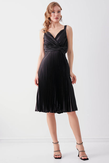 PLEATED ELEGANT EVENING DRESS
