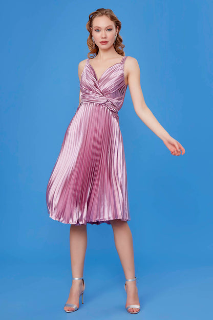 PLEATED ELEGANT EVENING DRESS