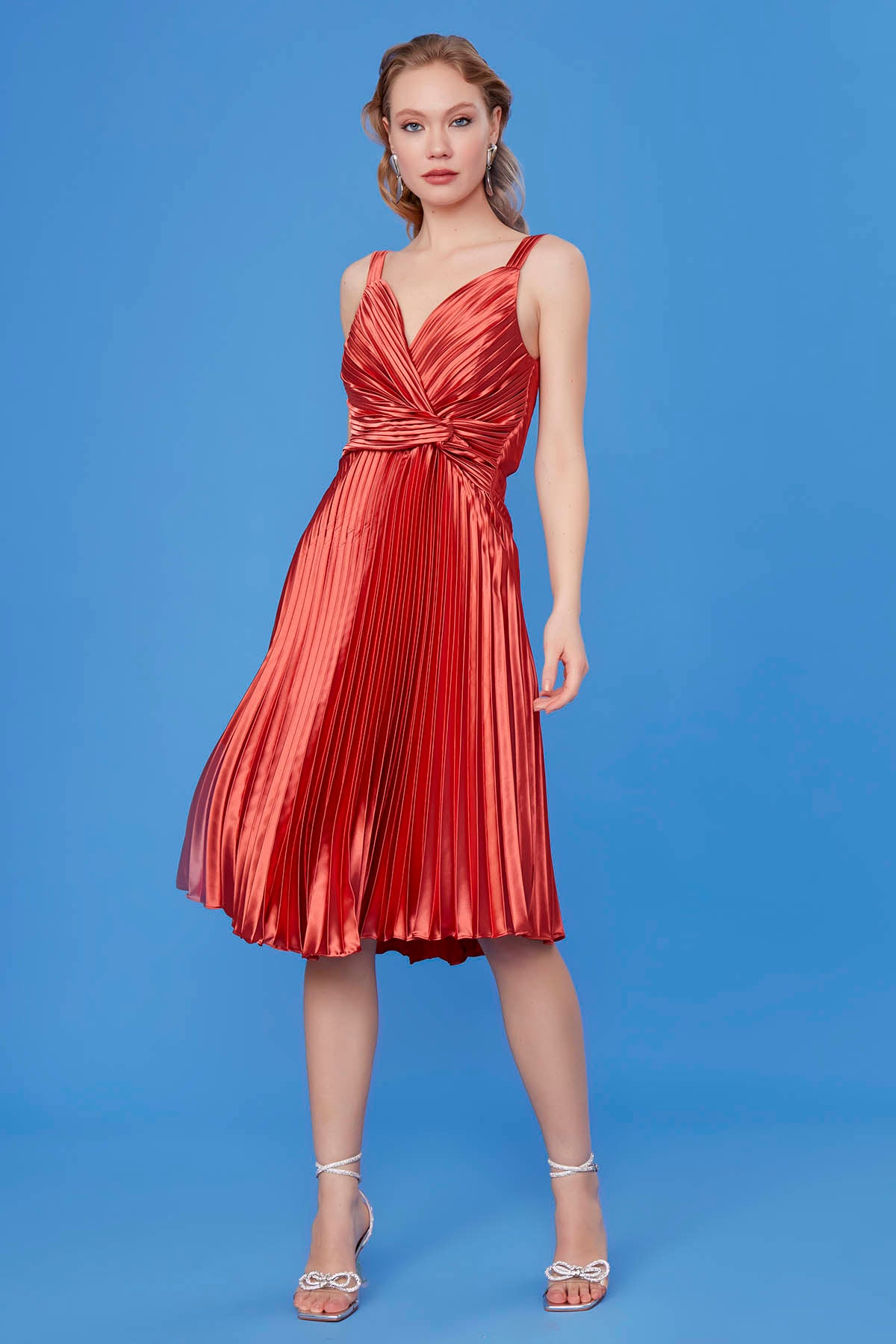 PLEATED ELEGANT EVENING DRESS