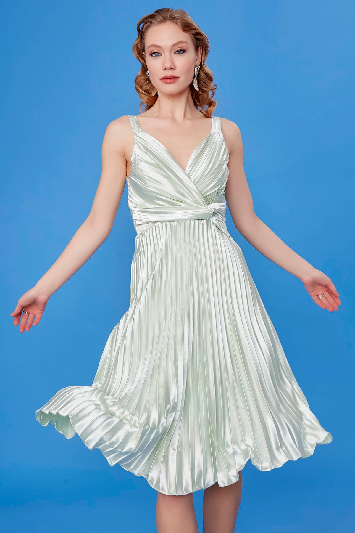 PLEATED ELEGANT EVENING DRESS