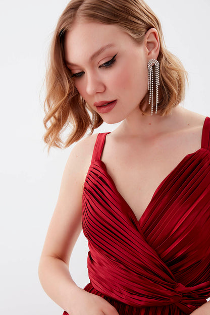 PLEATED ELEGANT EVENING DRESS
