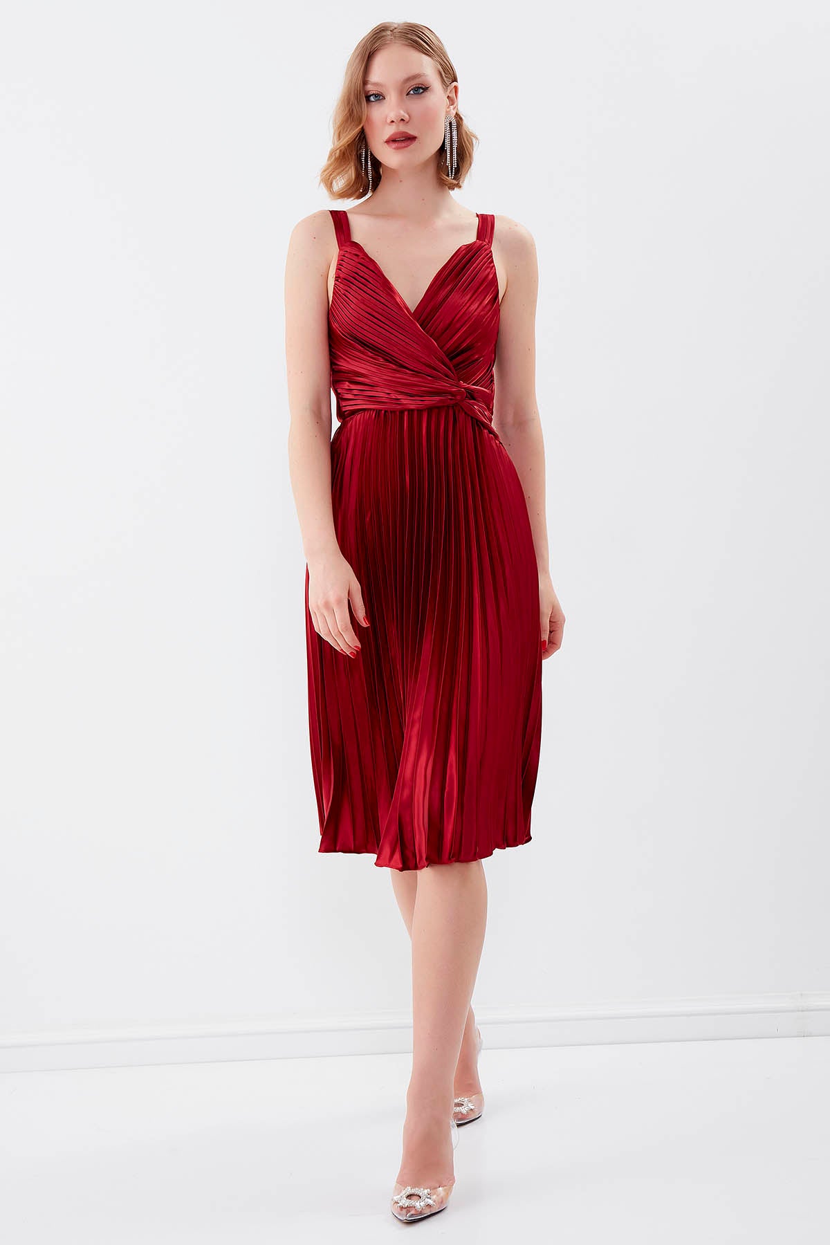 PLEATED ELEGANT EVENING DRESS