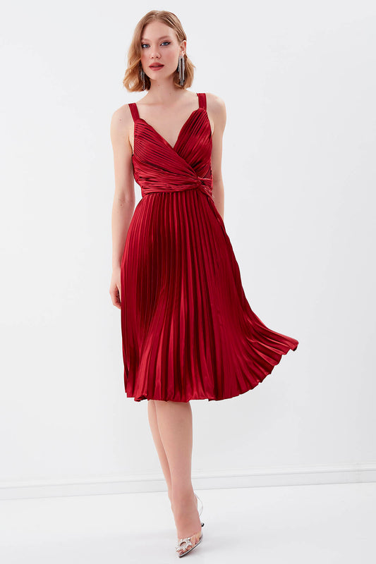 PLEATED ELEGANT EVENING DRESS