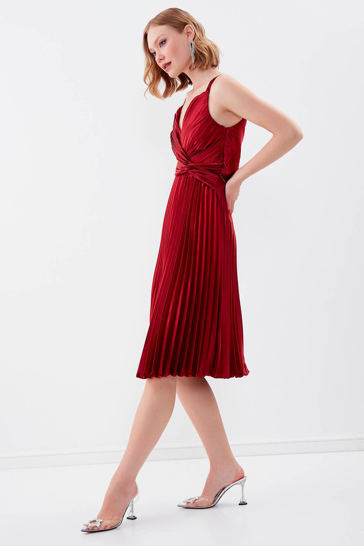 PLEATED ELEGANT EVENING DRESS