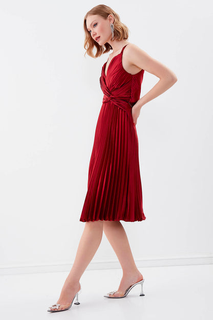 PLEATED ELEGANT EVENING DRESS