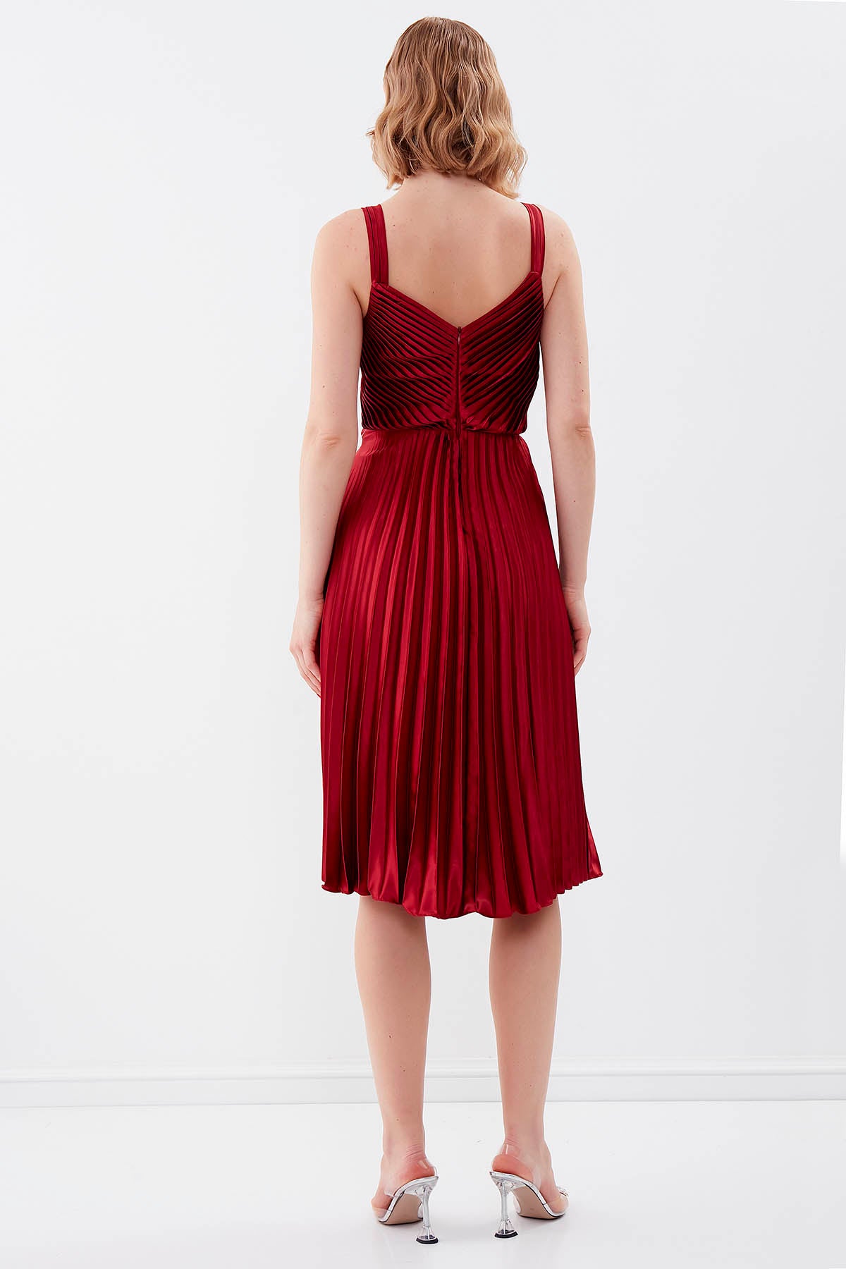 PLEATED ELEGANT EVENING DRESS
