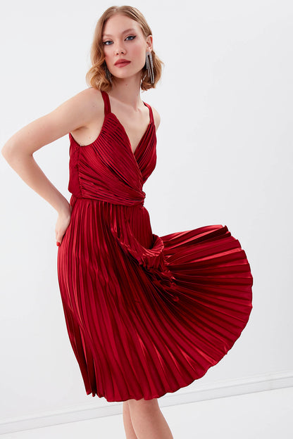 PLEATED ELEGANT EVENING DRESS