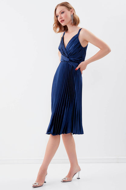 PLEATED ELEGANT EVENING DRESS