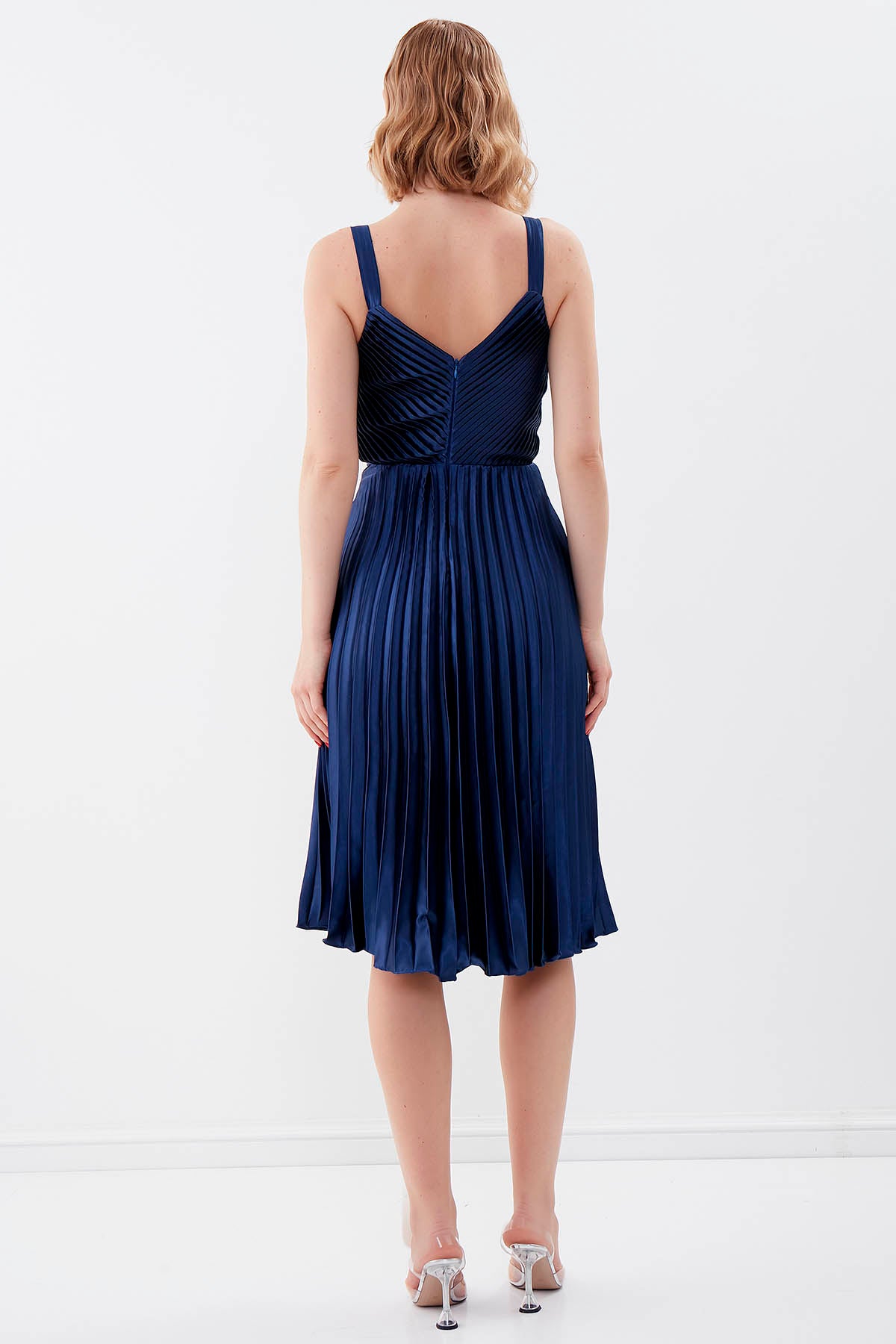 PLEATED ELEGANT EVENING DRESS