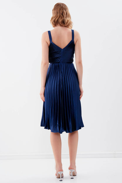 PLEATED ELEGANT EVENING DRESS