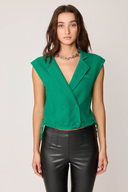 KNITTED VEST WITH WEDGE BUTTONS