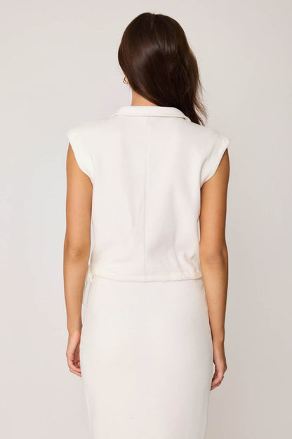 KNITTED VEST WITH WEDGE BUTTONS