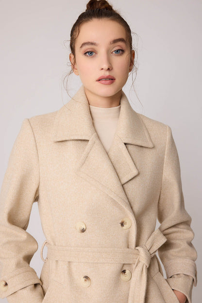 SHORT BOWL JACKET WITH FRONT BUTTON BELT