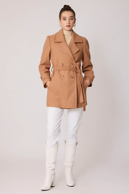 SHORT BOWL JACKET WITH FRONT BUTTON BELT