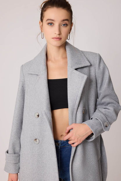 SHORT BOWL JACKET WITH FRONT BUTTON BELT