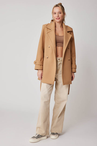 SHORT BOWL JACKET WITH FRONT BUTTON BELT