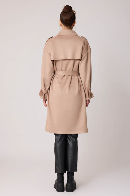 SUEDE TRENCH COAT WITH DOORKNOBS