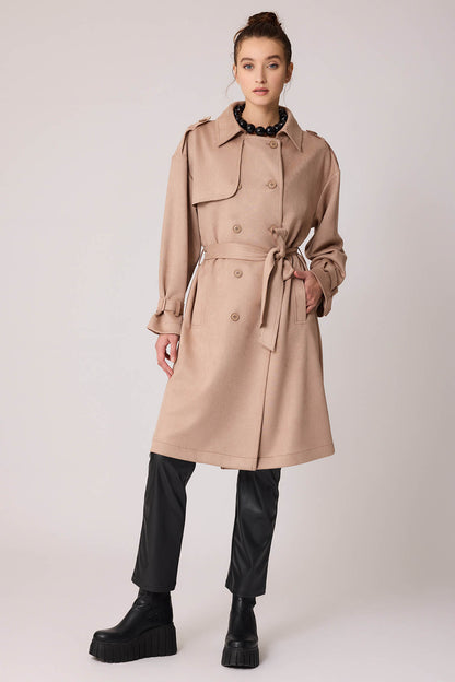 SUEDE TRENCH COAT WITH DOORKNOBS