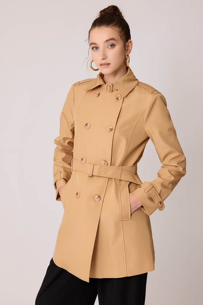 TRENCH COAT WITH THE FRONT BUTTON BELT