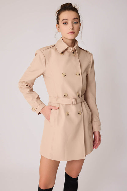 TRENCH COAT WITH THE FRONT BUTTON BELT