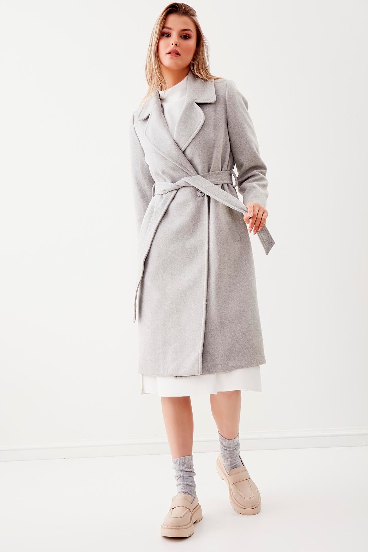 LONG JACKET WITH FRONT BUTTONS