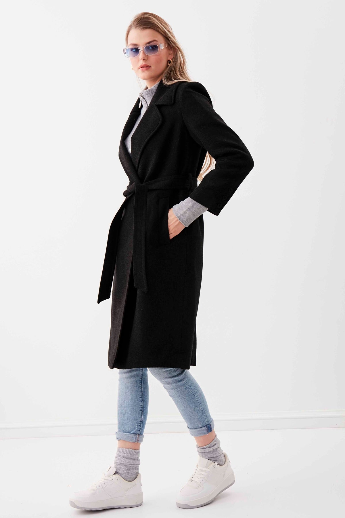 LONG JACKET WITH FRONT BUTTONS