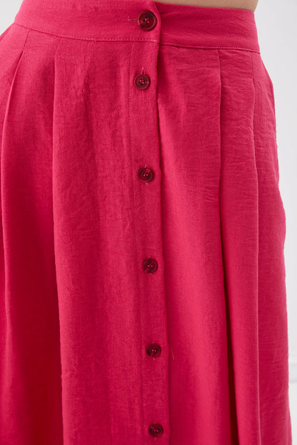 MIDSIZE SKIRT WITH FRONT BUTTON