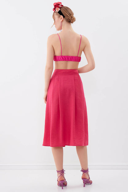 MIDSIZE SKIRT WITH FRONT BUTTON