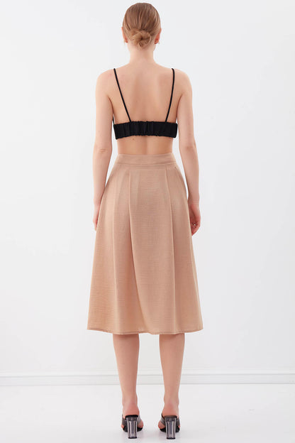 MIDSIZE SKIRT WITH FRONT BUTTON