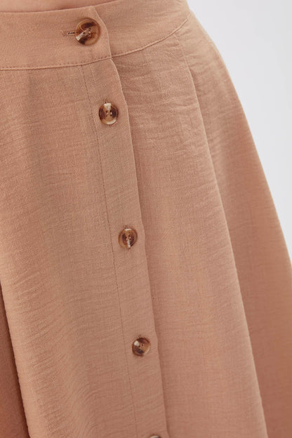 MIDSIZE SKIRT WITH FRONT BUTTON