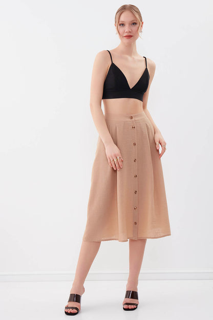 MIDSIZE SKIRT WITH FRONT BUTTON