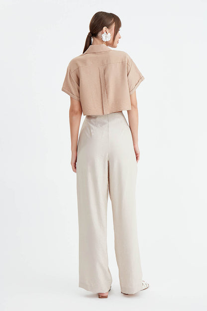 WIDE-ASPECT TROUSERS WITH ZIPPERED FRONT