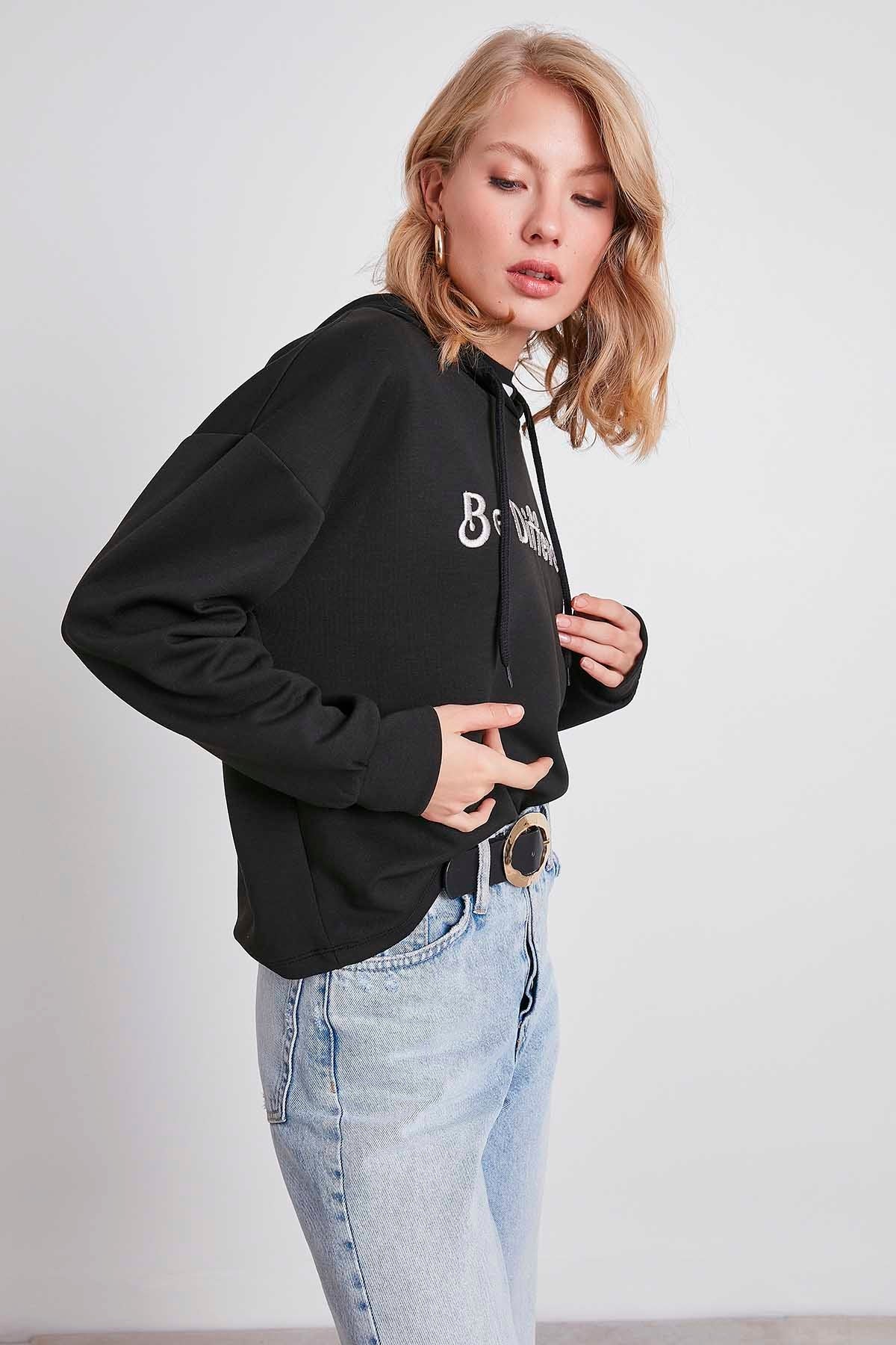 SWEATSHIRT WITH EMBROIDERY HOODIE