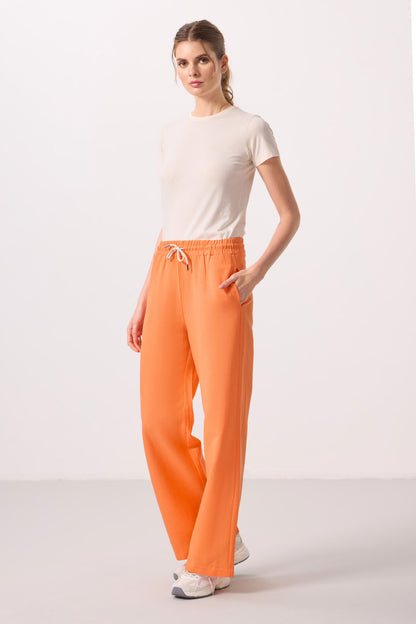 Orange Chain Wide Leg Comfort Fit Women's Palazzo Trousers - 94675