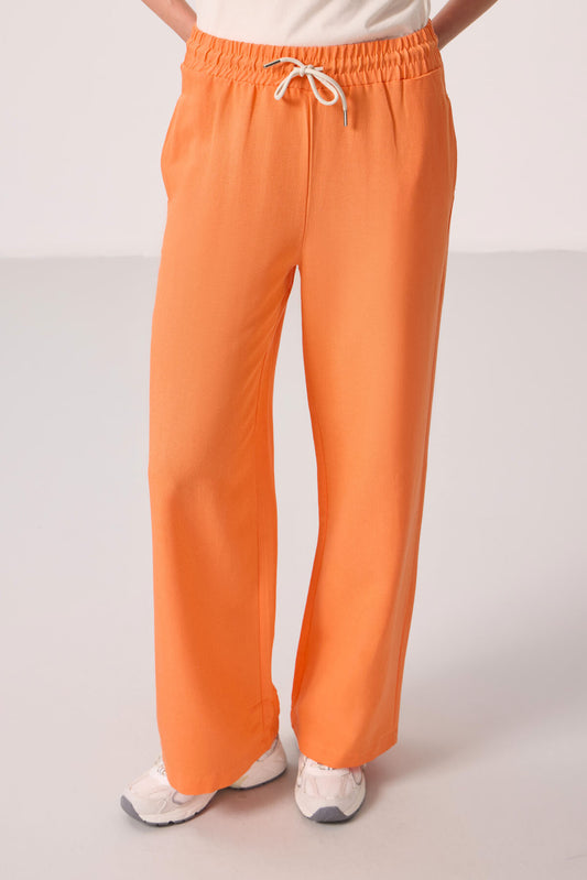 Orange Chain Wide Leg Comfort Fit Women's Palazzo Trousers - 94675