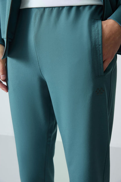 Forest Green Cotton Thick Soft Textured Comfort Fit Basic Men's Tracksuit Set - 85260