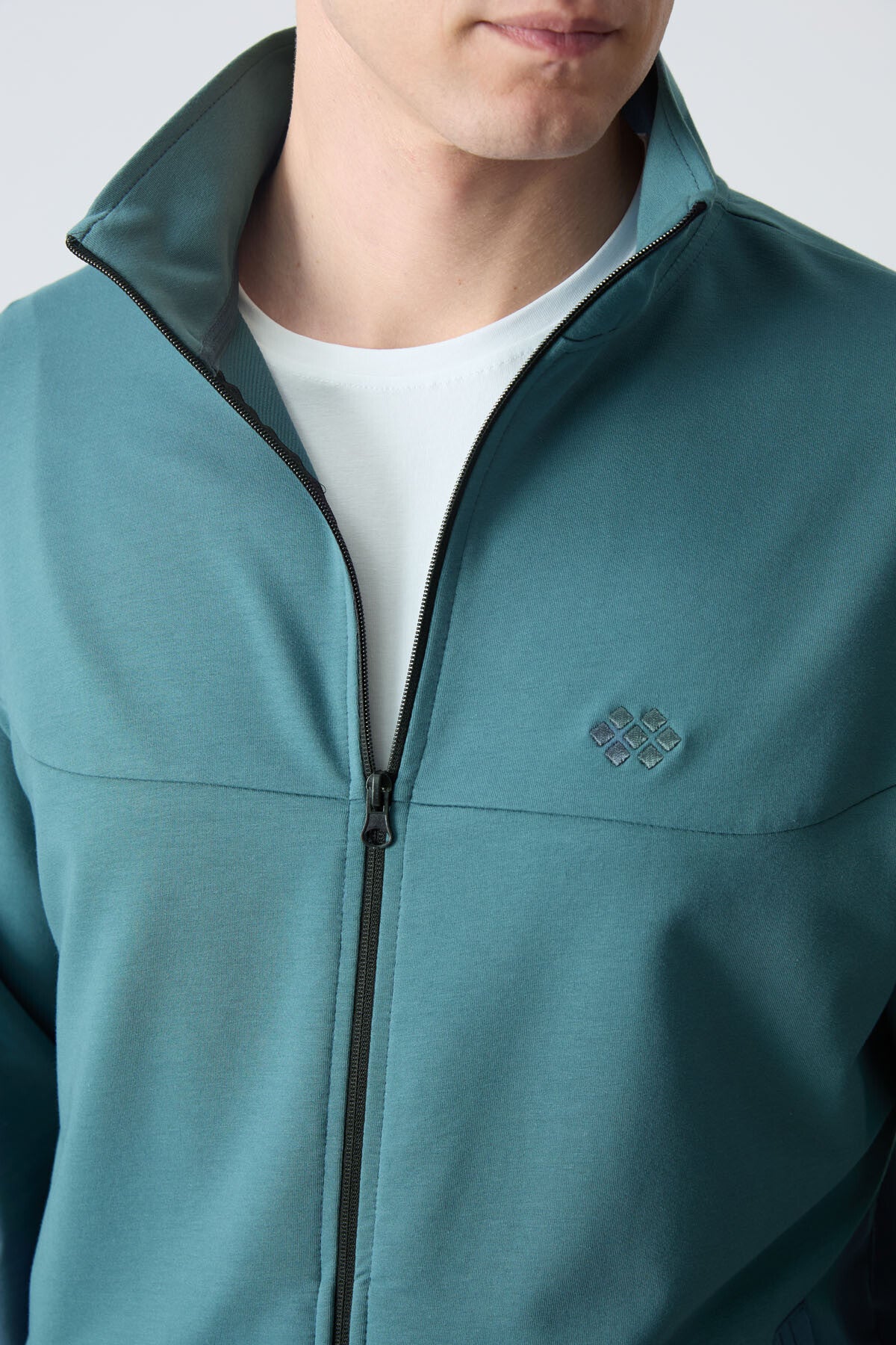 Forest Green Cotton Thick Soft Textured Comfort Fit Basic Men's Tracksuit Set - 85260