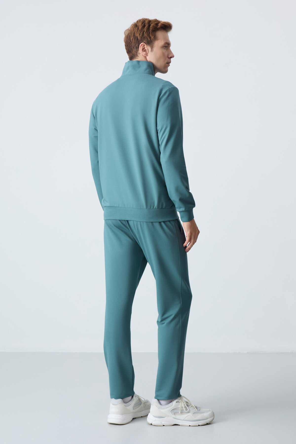 Forest Green Cotton Thick Soft Textured Comfort Fit Basic Men's Tracksuit Set - 85260