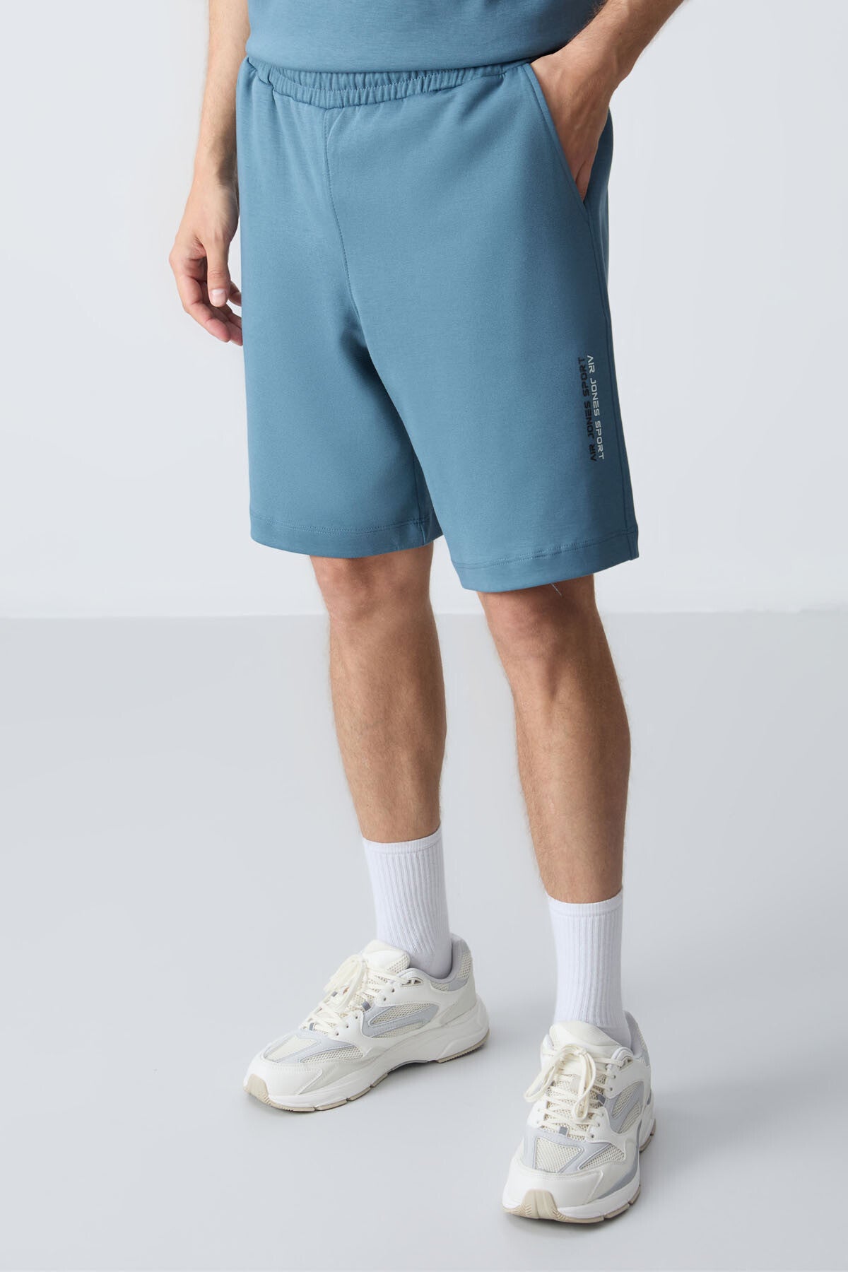 Forest Green Cotton Thick Soft Textured Oversize Fit Basic Men's Shorts Set - 85258