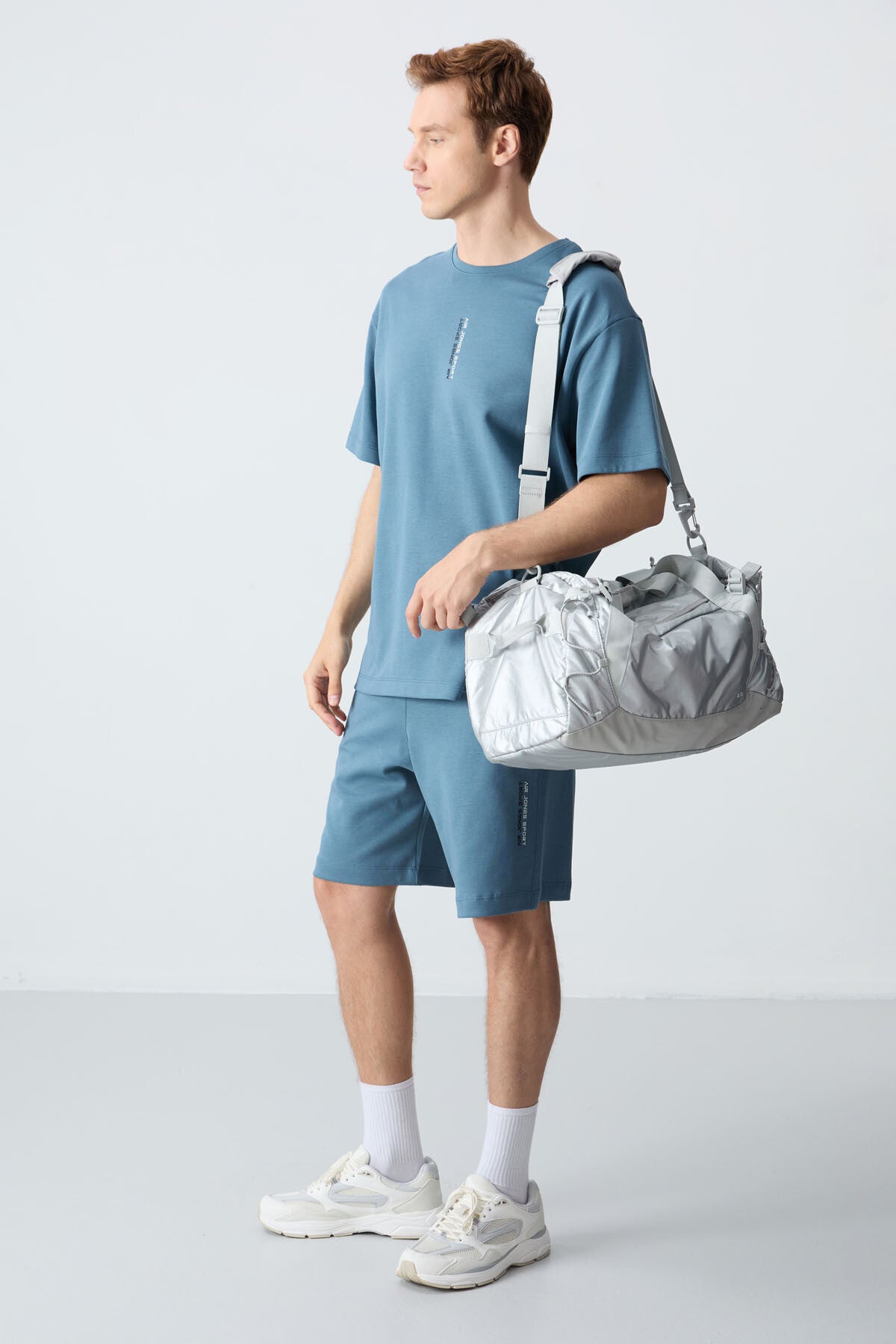 Forest Green Cotton Thick Soft Textured Oversize Fit Basic Men's Shorts Set - 85258