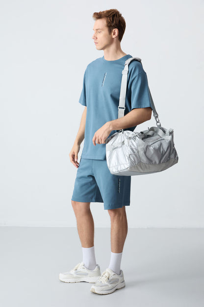 Forest Green Cotton Thick Soft Textured Oversize Fit Basic Men's Shorts Set - 85258