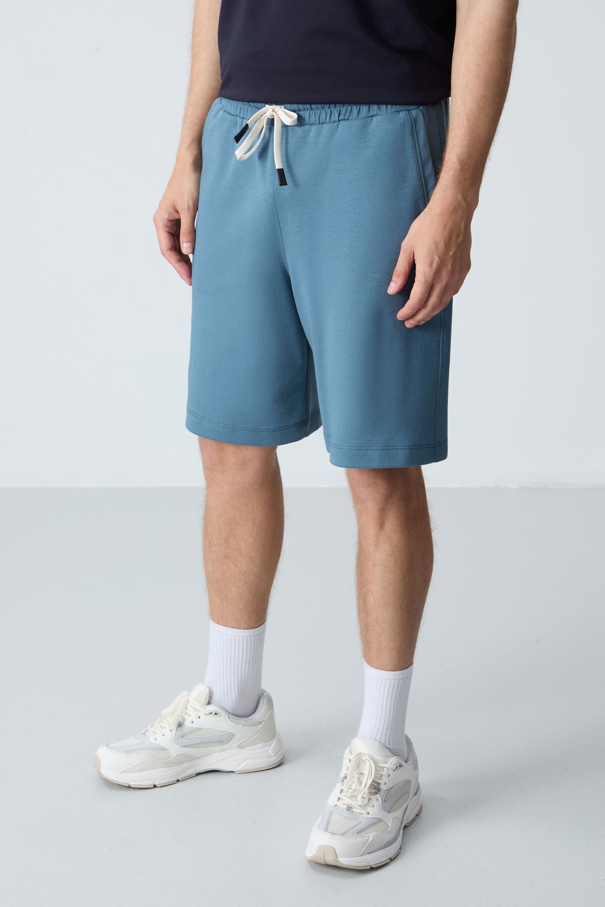 Forest Green Cotton Thick Soft Textured Standard Fit Basic Men's Shorts - 81275