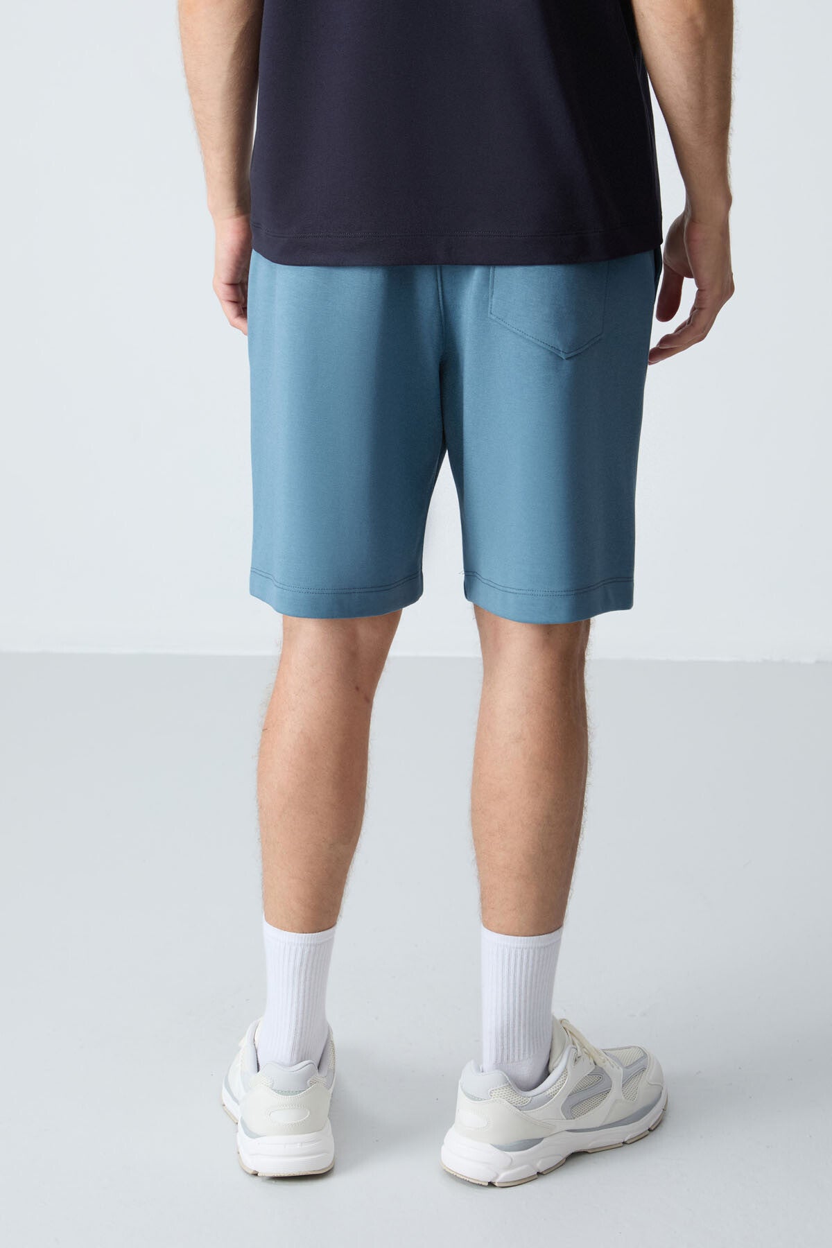 Forest Green Cotton Thick Soft Textured Standard Fit Basic Men's Shorts - 81275