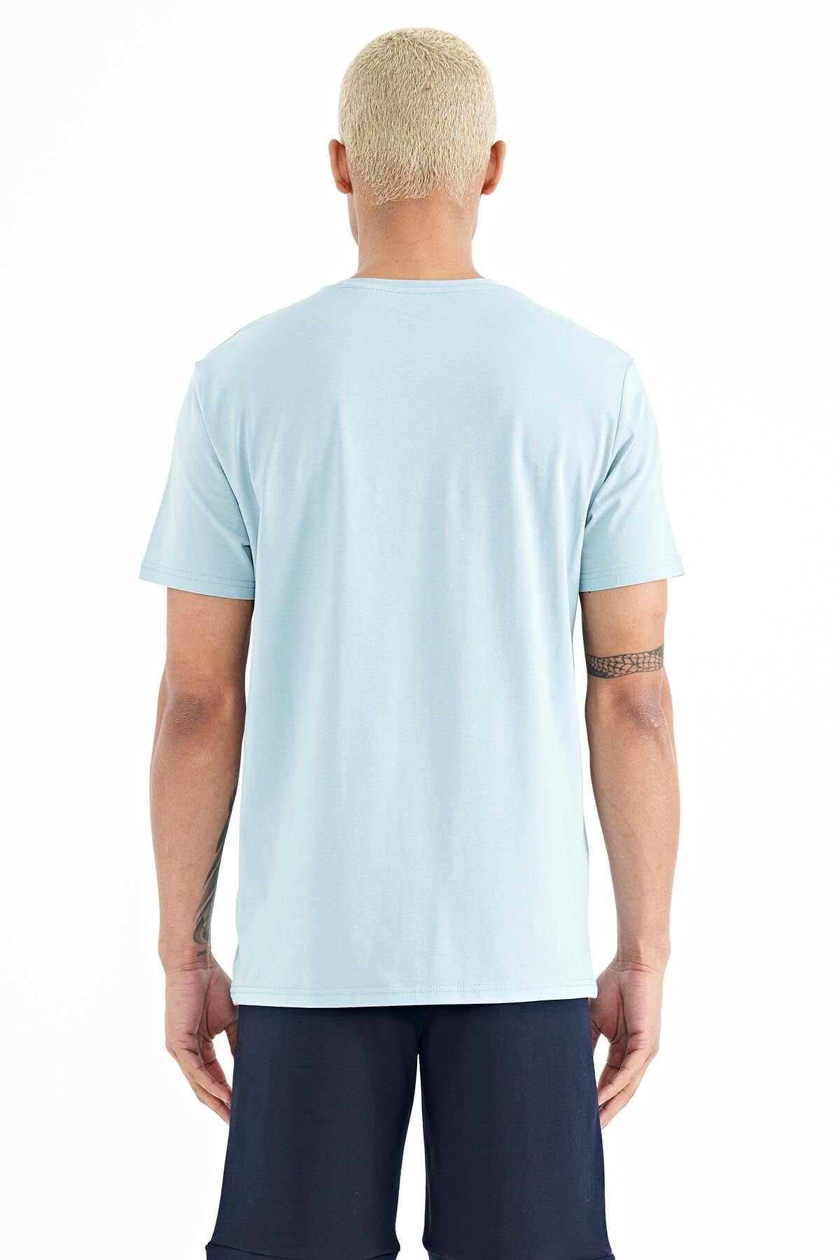 Stew Light Blue O Collar Men's T-Shirt - 88229