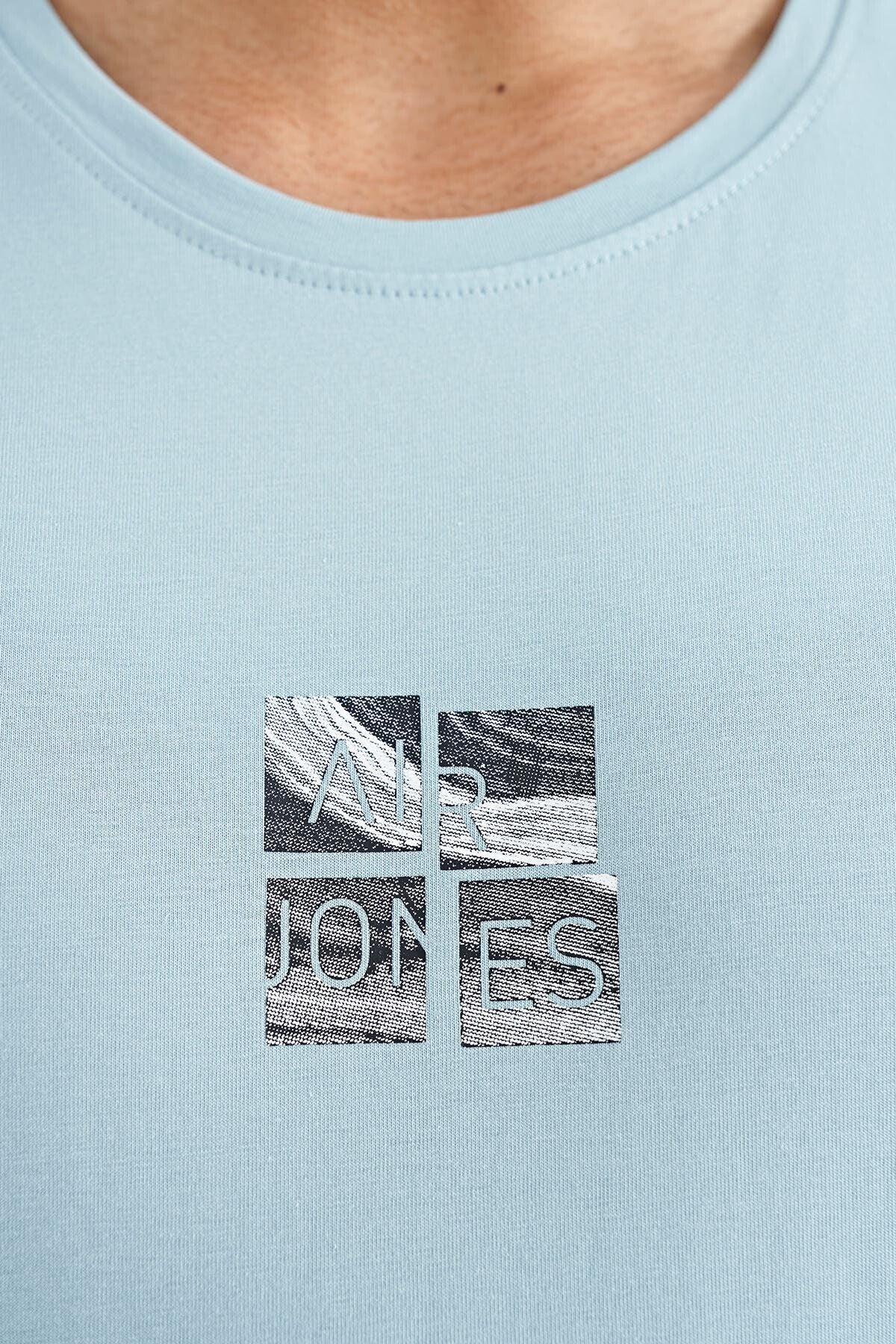 Miles Open Blue Print Men's T-Shirt - 88222