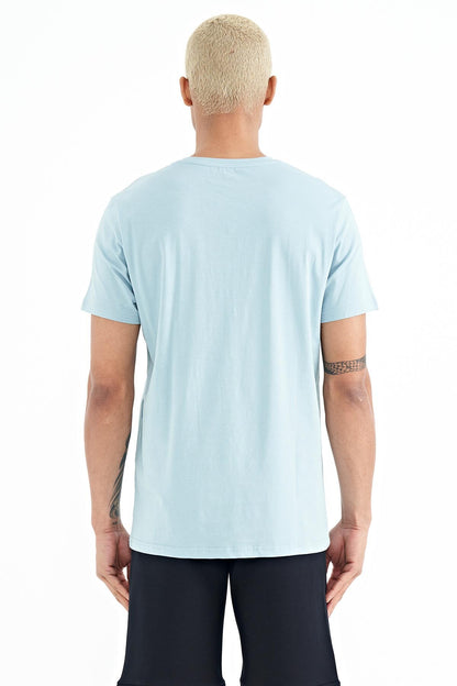Miles Open Blue Print Men's T-Shirt - 88222