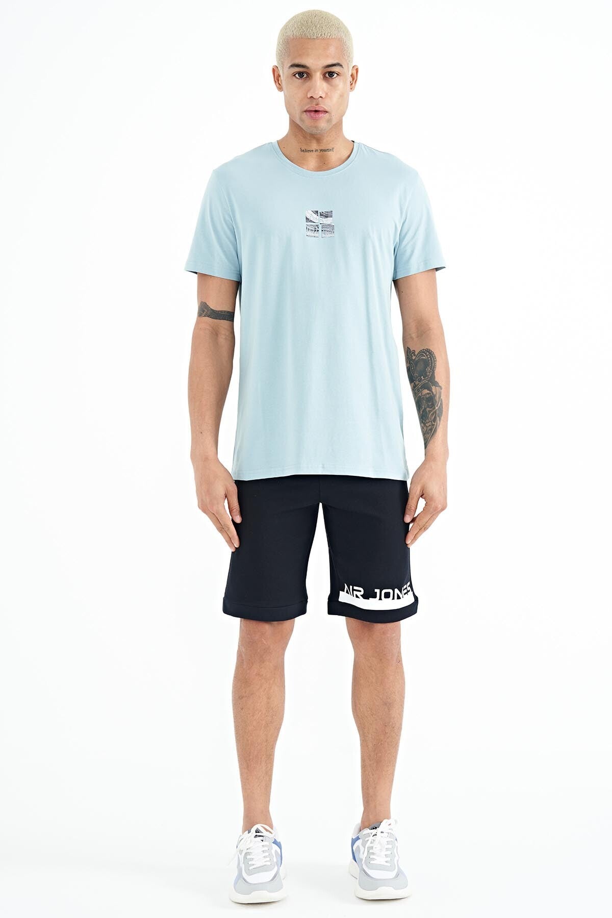 Miles Open Blue Print Men's T-Shirt - 88222